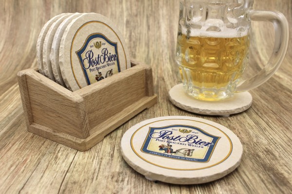 Post Bier - Natursteinuntersetzer