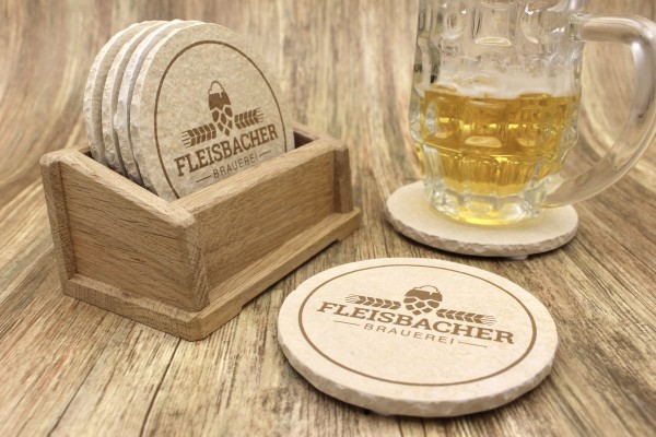 Fleisbacher Brauerei - Natursteinuntersetzer